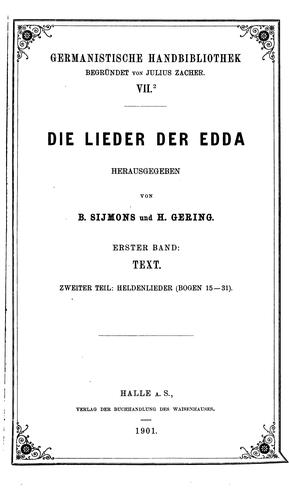 Cover for Die Lieder der Edda
