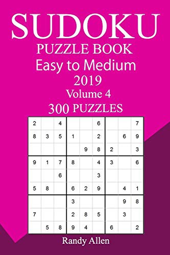 Cover for 300 Easy to Medium Sudoku Puzzle Book 2019
