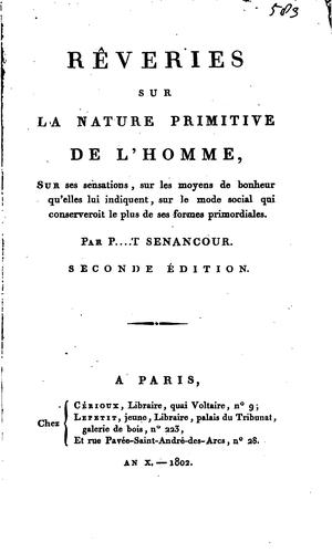 Cover for Rêveries sur la nature primitive de l'homme.