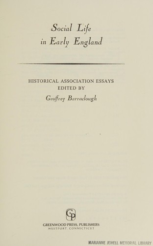 Cover for Social Life in Early England
