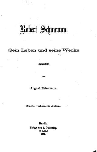 Cover for Robert Schumann