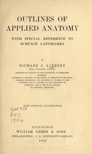 Cover for Outlines of applied anatomy
