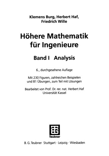 Cover for Höhere Mathematik für Ingenieure