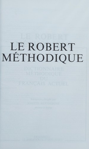 Cover for Robert Méthodique