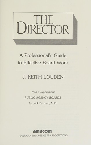 Cover for The director