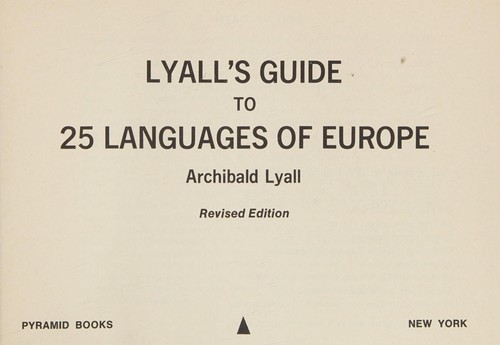 Cover for A guide to 25 languages of Europe.