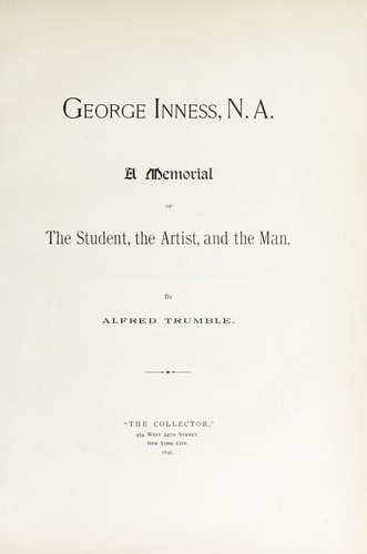 Cover for George Inness, N.A.