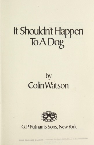 Cover for It shouldn't happen to a dog