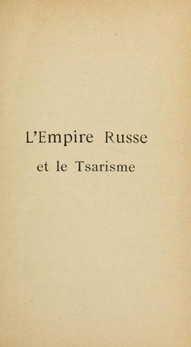 Cover for L'Empire russe et le tsarisme