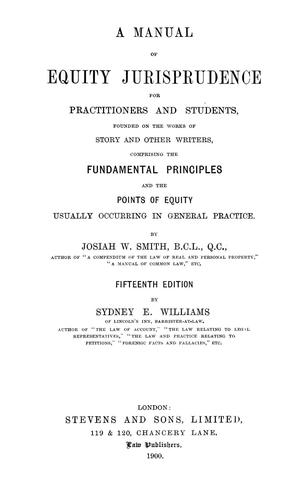 Cover for A manual of equity jurisprudence