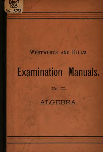 Cover for "Wentworth & Hill's Examination Manuals