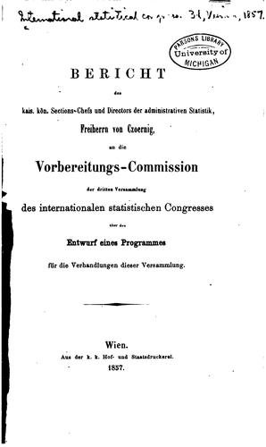 Cover for Bericht des ...