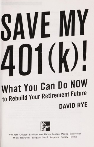 Cover for Save my 401(k)!