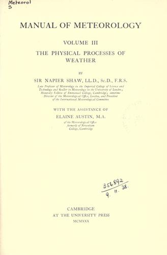 Cover for Manual of meteorology