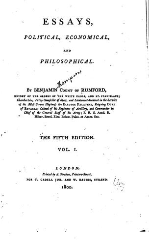 Cover for Essays, Political, Economical, and Philosophical