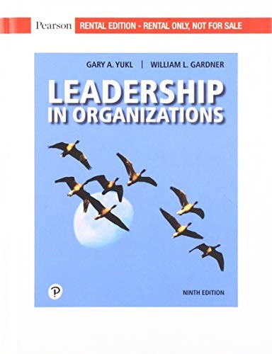 Cover for Leadership in Organizations [RENTAL EDITION]