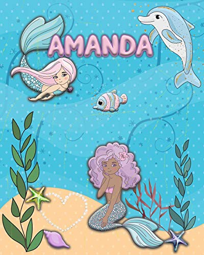 Cover for Handwriting Practice 120 Page Mermaid Pals Book Amanda