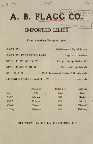 Cover for Imported lilies