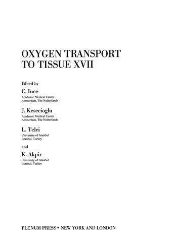 Cover for Oxygen Transport to Tissue XVII