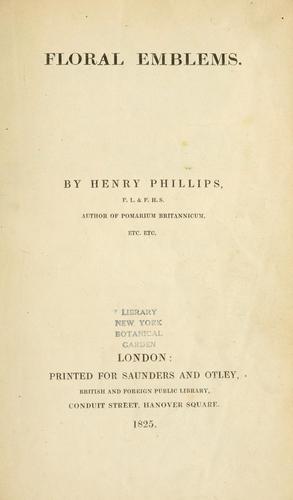 Cover for Floral emblems.