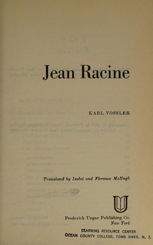 Cover for Jean Racine.