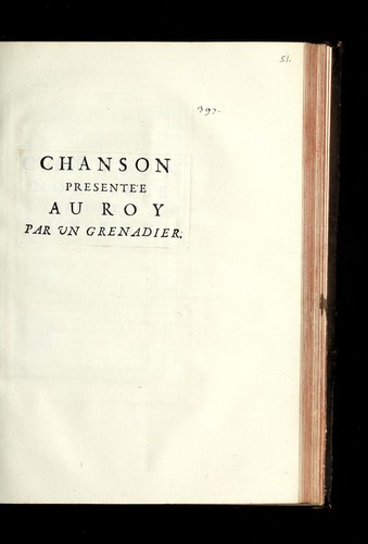 Cover for Chanson presente e au roy