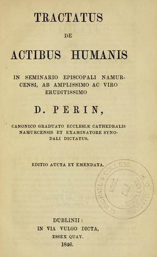 Cover for Tractatus de actibus humanis ...