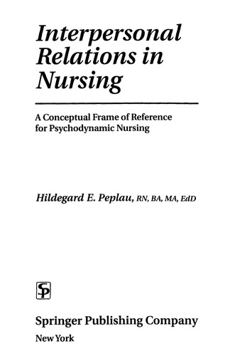 Cover for Interpersonal Relations in Nursing