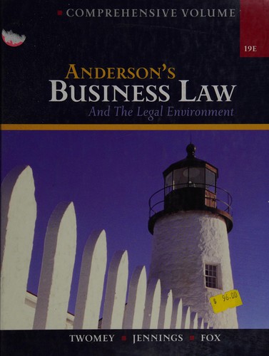 Cover for Anderson's business law and the legal environment