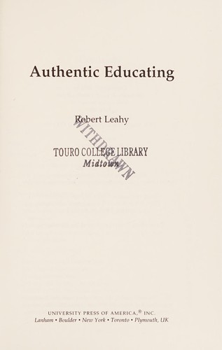 Cover for Authentic educating