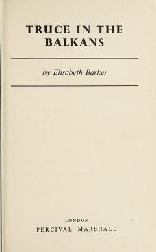 Cover for Truce in the Balkans.