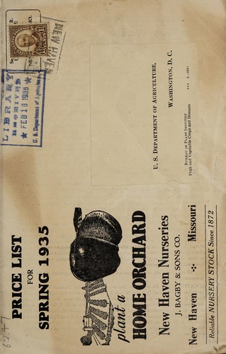 Cover for Price list for spring 1935