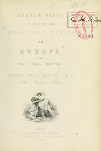 Cover for Select views of some of the principal cities of Europe
