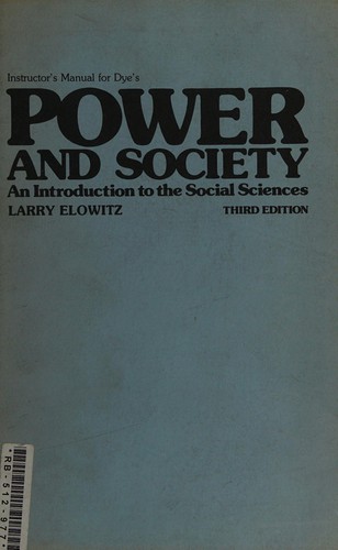 Cover for Instructor's manual for Power and society