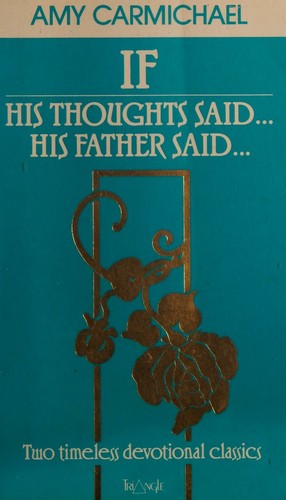 Cover for If ; His thoughts said ... his father said ...