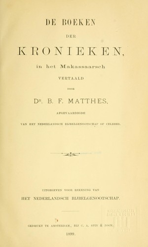 Cover for De Boeken der Kronieken