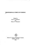 Cover for Professional ethics in nursing