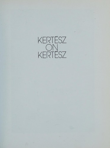 Cover for Kertész on Kertész