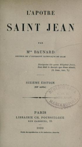 Cover for apotre saint Jean