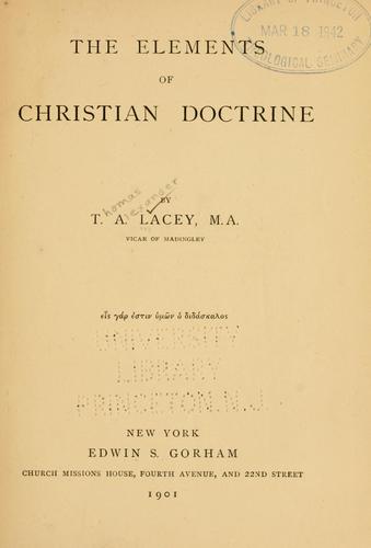 Cover for Elements of Christian doctrine.