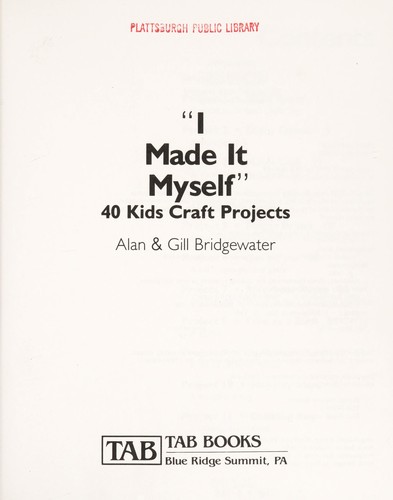 Cover for "I made it myself"