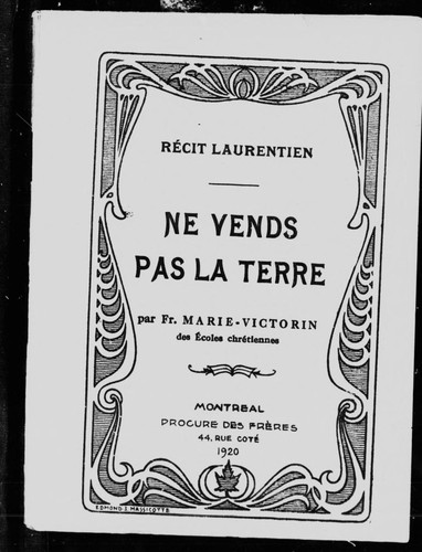 Cover for Ne vends pas la terre