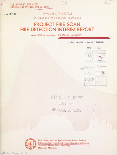 Cover for Project fire scan; fire detection interim report