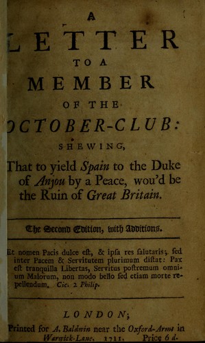 Cover for A letter to a member of the October Club