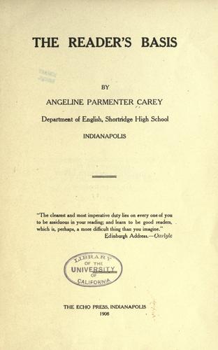 Cover for The reader's basis