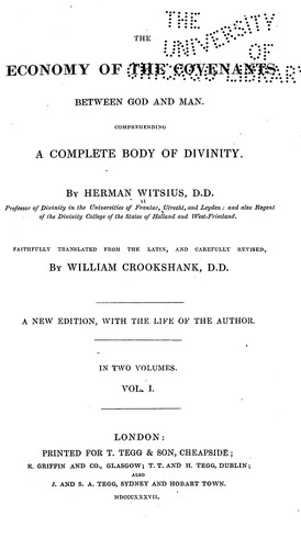 Cover for The economy of the covenants between God and man