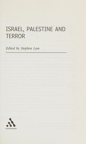 Cover for Israel, Palestine and terror