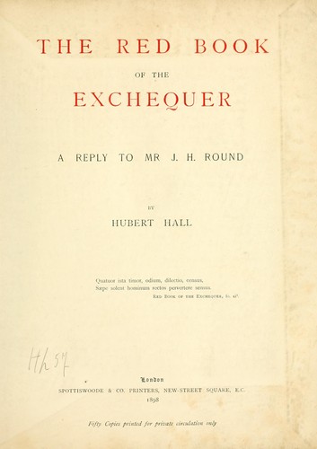 Cover for The red book of the exchequer