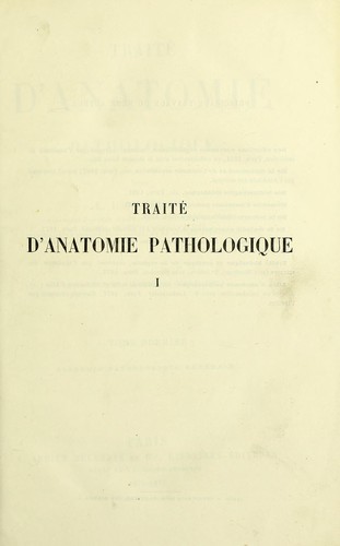 Cover for Trait©♭ d'anatomie pathologique