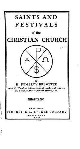 Cover for Saints and festivals of the Christian church